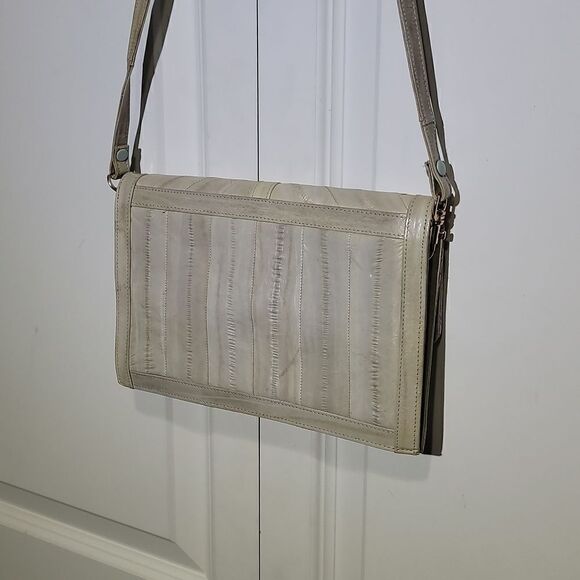 Vintage 70's-80's Patchwork Eel Skin Clutch Shoulder Bag - Picture 6 of 8